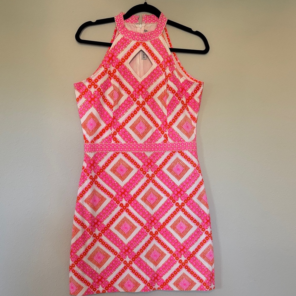 Gretchen Scott Designs Pink Geometric Dress